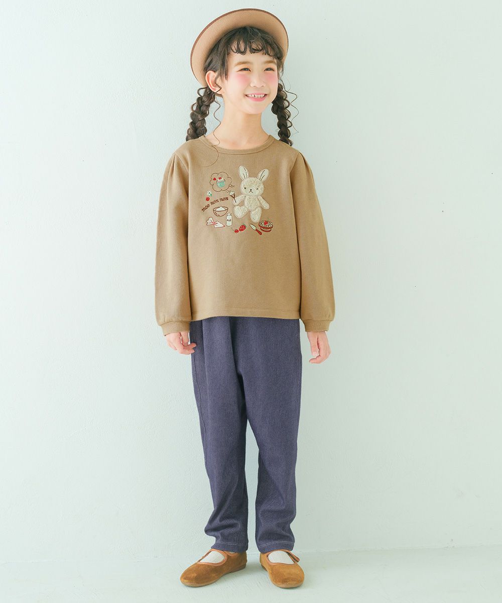 ベビー服 男の子 男女兼用 デニムツイルニット マチつきテーパードパンツ ネイビー(06) モデル画像3