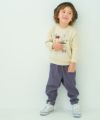 ベビー服 男の子 男女兼用 デニムツイルニット マチつきテーパードパンツ ネイビー(06) モデル画像3