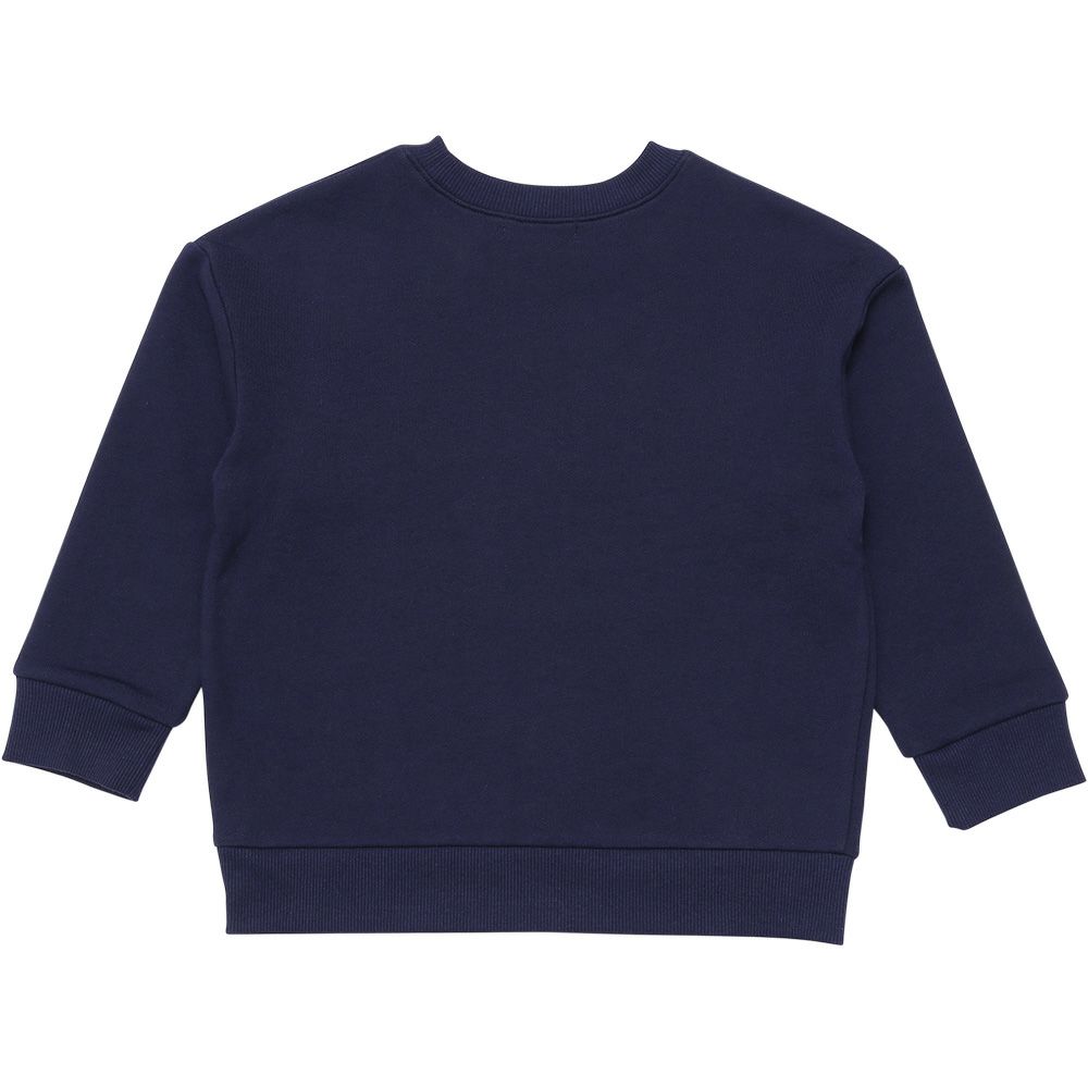 ベビー服 男の子 電車 ロゴ刺? 裏毛トレーナー ネイビー(06) 背面