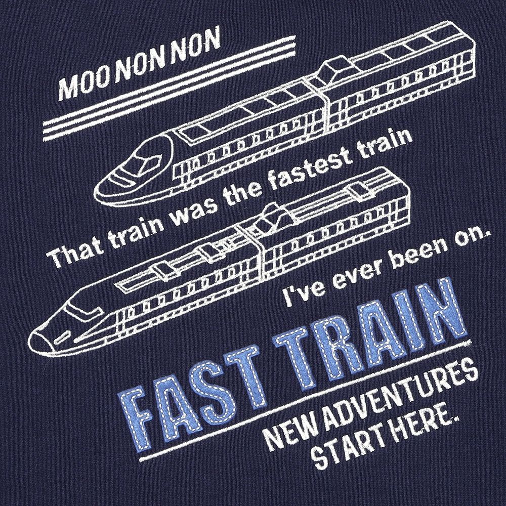 ベビー服 男の子 電車 ロゴ刺? 裏毛トレーナー ネイビー(06) デザインポイント1