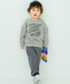 ベビー服 男の子 電車 ロゴ刺? 裏毛トレーナー 杢ｸﾞﾚｰ(92) モデル画像アップ