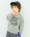 ベビー服 男の子 電車 ロゴ刺? 裏毛トレーナー 杢ｸﾞﾚｰ(92) モデル画像全身