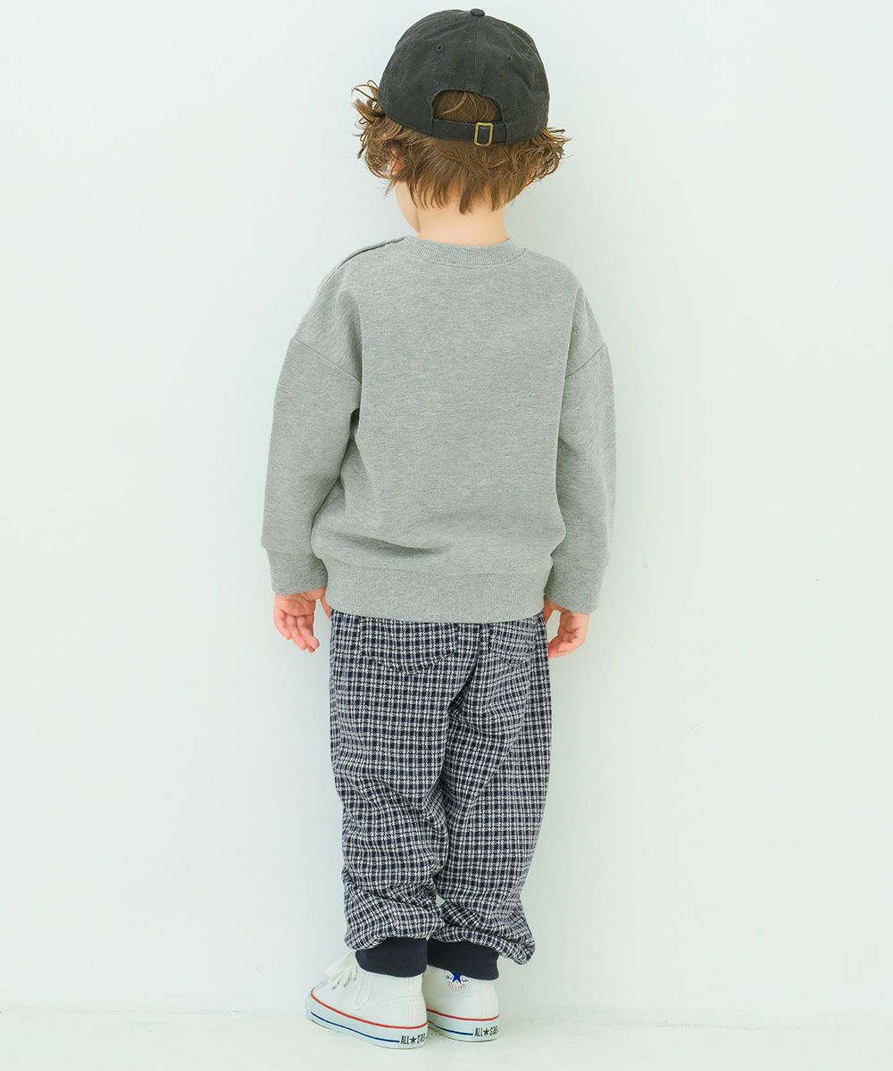 ベビー服 男の子 電車 ロゴ刺? 裏毛トレーナー 杢ｸﾞﾚｰ(92) モデル画像2