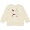 ベビー服 男の子 はたらく車ワッペン裏毛トレーナー アイボリー(12) 正面