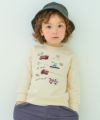 ベビー服 男の子 はたらく車ワッペン裏毛トレーナー アイボリー(12) モデル画像1