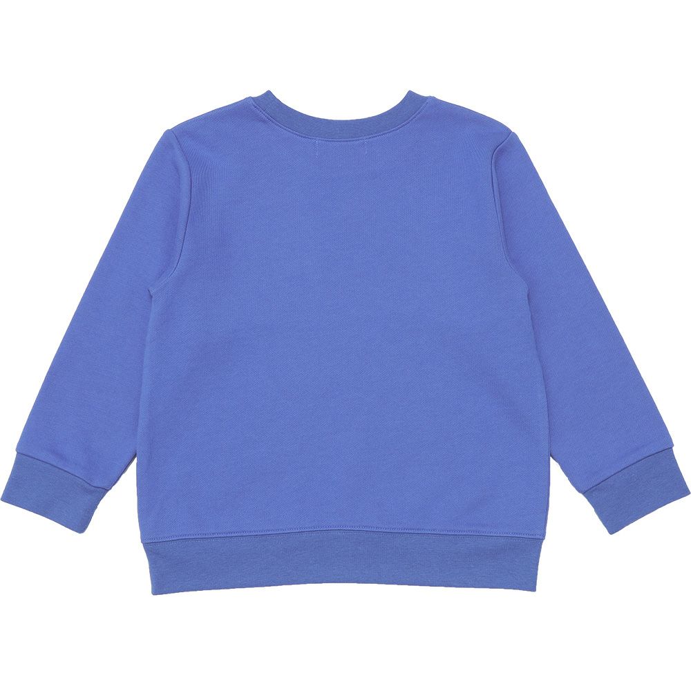 ベビー服 男の子 はたらく車ワッペン裏毛トレーナー ブルー(61) 背面