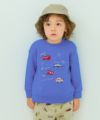 ベビー服 男の子 はたらく車ワッペン裏毛トレーナー ブルー(61) モデル画像1