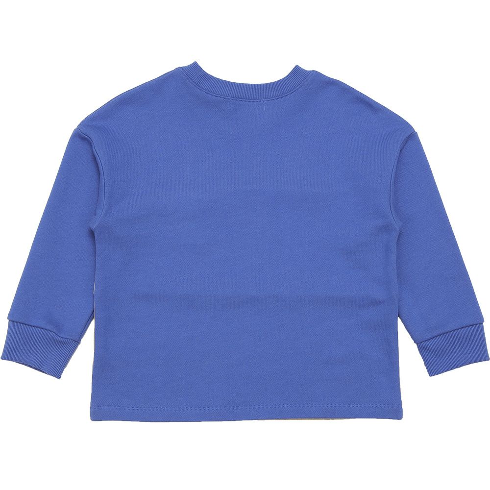 ベビー服 男の子 恐竜ワッペン ポケットつき 裏毛トレーナー ブルー(61) 背面