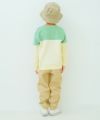 子供服 男の子 バイカラー切り替え ポケットつき 裏毛トレーナー グリーン(08) モデル画像全身