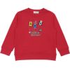 ベビー服 男の子 レーシングカー刺繍 裏毛トレーナー レッド(03) 正面