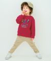 ベビー服 男の子 レーシングカー刺繍 裏毛トレーナー レッド(03) モデル画像アップ