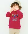 ベビー服 男の子 レーシングカー刺繍 裏毛トレーナー レッド(03) モデル画像全身