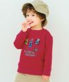 ベビー服 男の子 レーシングカー刺繍 裏毛トレーナー レッド(03) モデル画像1