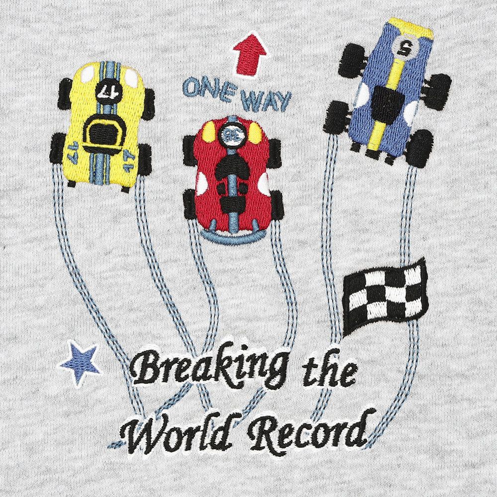 ベビー服 男の子 レーシングカー刺繍 裏毛トレーナー 杢ｸﾞﾚｰ(92) デザインポイント1