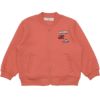ベビー服 男の子 はたらく車ワッペン キルトニットジャケット オレンジ(07) 正面