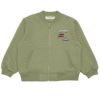 ベビー服 男の子 はたらく車ワッペン キルトニットジャケット カーキ(82) 正面