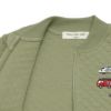 ベビー服 男の子 はたらく車ワッペン キルトニットジャケット カーキ(82) デザインポイント2