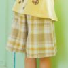 子供服 女の子 チェック柄 裏地付き 厚手 キュロットパンツ