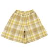 子供服 女の子 チェック柄 裏地付き 厚手 キュロットパンツ イエロー(04) 正面
