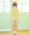 子供服 女の子 チェック柄 裏地付き 厚手 キュロットパンツ イエロー(04) モデル画像2