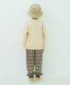 ベビー服 男の子 ジャガードニット チェック柄 ストレッチ ジョガーパンツ ブラウン(05) モデル画像全身