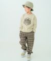 ベビー服 男の子 子ども服 こども キッズ ジャガードニット ストレッチ チェック柄 フルレングス ジョガーパンツ ブラウン(05) モデル画像1