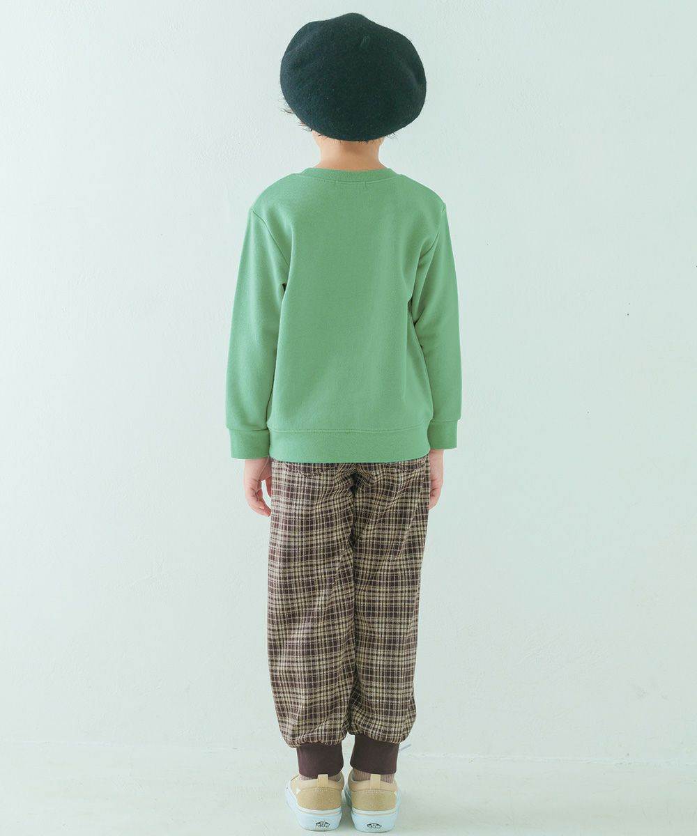 ベビー服 男の子 子ども服 こども キッズ ジャガードニット ストレッチ チェック柄 フルレングス ジョガーパンツ ブラウン(05) モデル画像3