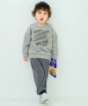 ベビー服 男の子 ジャガードニット チェック柄 ストレッチ ジョガーパンツ ネイビー(06) モデル画像アップ