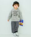 ベビー服 男の子 ジャガードニット チェック柄 ストレッチ ジョガーパンツ ネイビー(06) モデル画像1