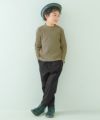 子供服 男の子 子ども服 こども キッズ ストレッチツイル ウエストゴム ポケットマチつき テーパードパンツ ブラック(00) モデル画像アップ