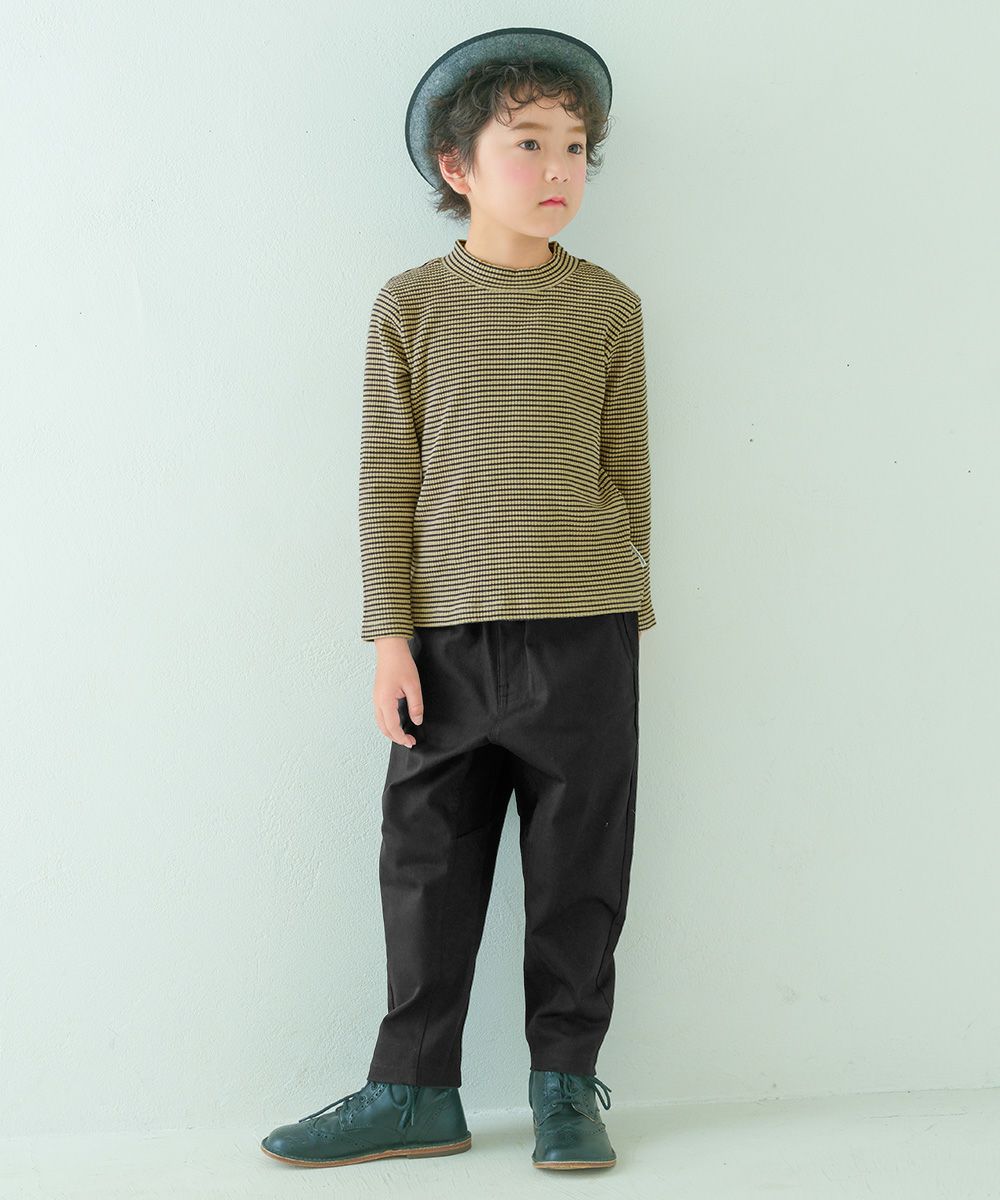 子供服 男の子 子ども服 こども キッズ ストレッチツイル ウエストゴム ポケットマチつき テーパードパンツ ブラック(00) モデル画像1