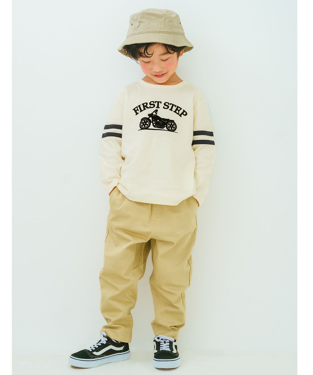 子供服 男の子 子ども服 こども キッズ ストレッチツイル ウエストゴム ポケットマチつき テーパードパンツ ベージュ(51) モデル画像アップ