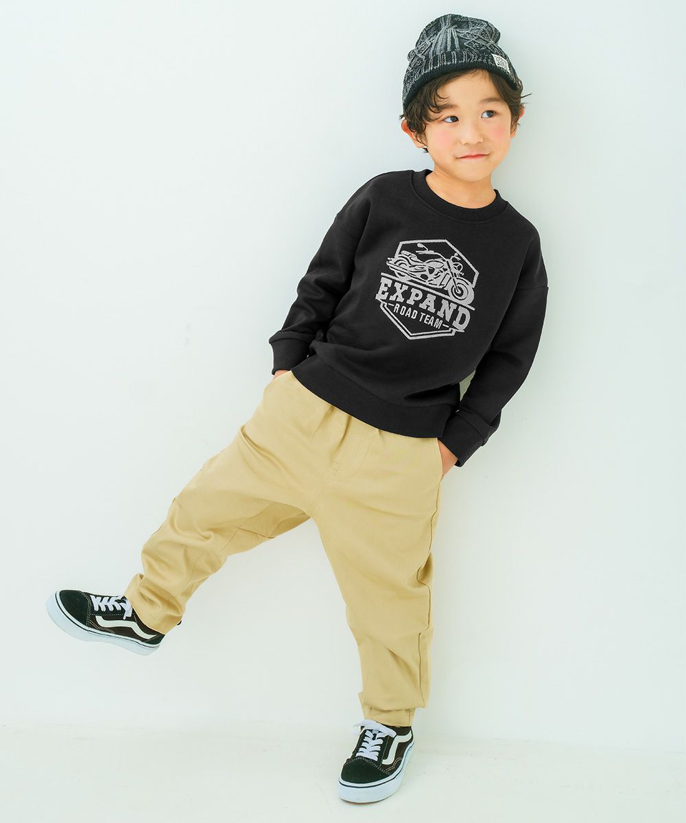 子供服 男の子 子ども服 こども キッズ ストレッチツイル ウエストゴム ポケットマチつき テーパードパンツ ベージュ(51) モデル画像1