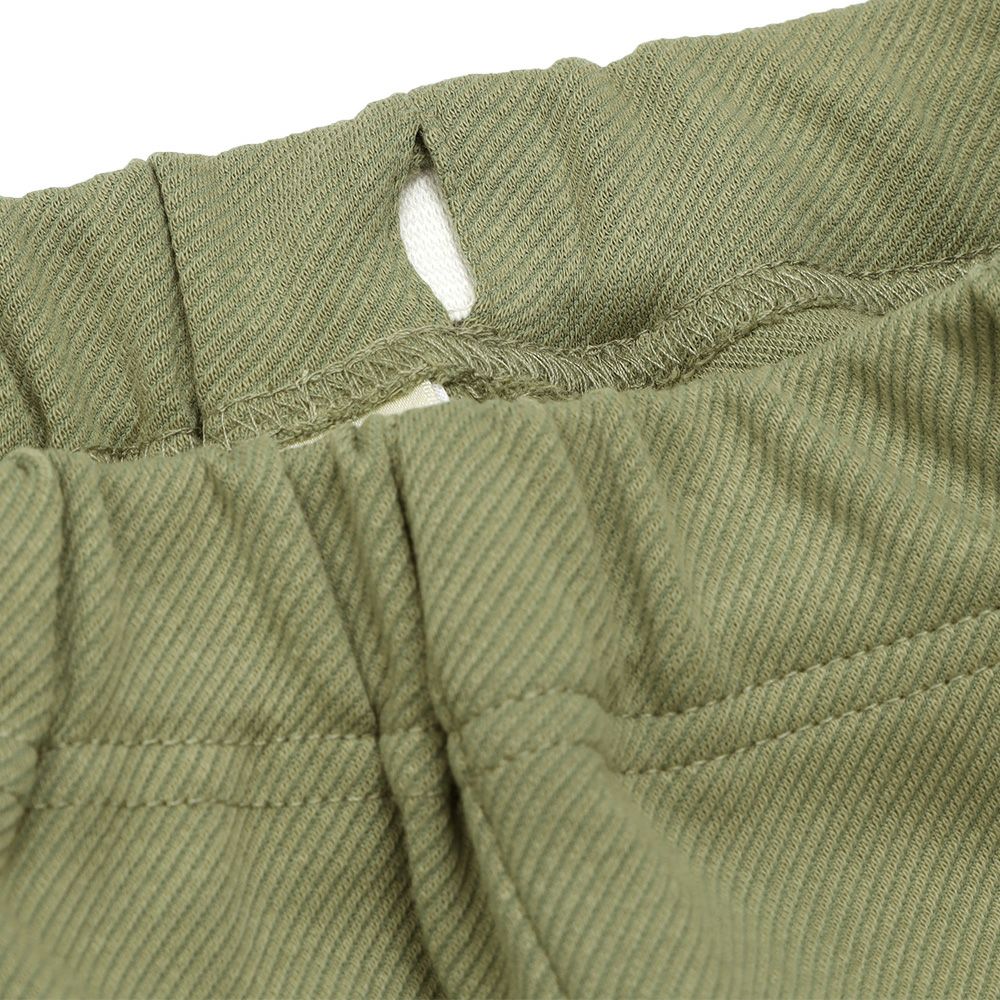 ベビー服 男の子 ニットツイル フルレングスパンツ カーキ(82) デザインポイント2