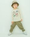 ベビー服 男の子 ニットツイル フルレングスパンツ カーキ(82) モデル画像全身