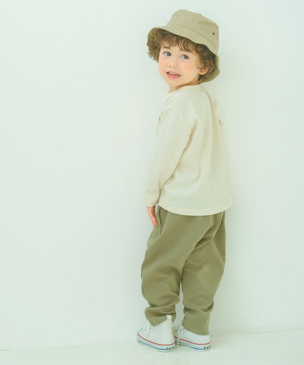 ベビー服 男の子 ニットツイル フルレングスパンツ カーキ(82) モデル画像2