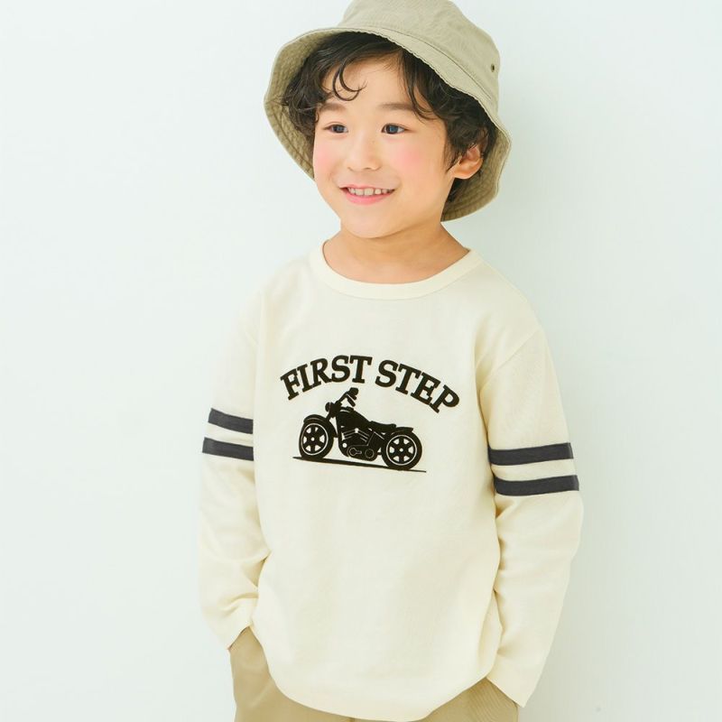 子供服 男の子 綿100％ バイク ロゴ フロッキープリントTシャツ