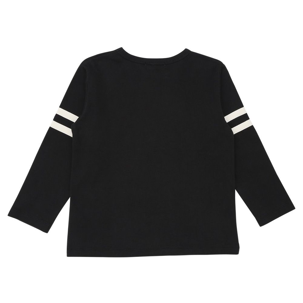 子供服 男の子 子ども服 こども服 キッズ ジュニア 綿100％ ロンT 長そで バイク ロゴ フロッキー プリント ブラック(00) 背面