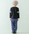 子供服 男の子 子ども服 こども服 キッズ ジュニア 綿100％ ロンT 長そで バイク ロゴ フロッキー プリント ブラック(00) モデル画像2