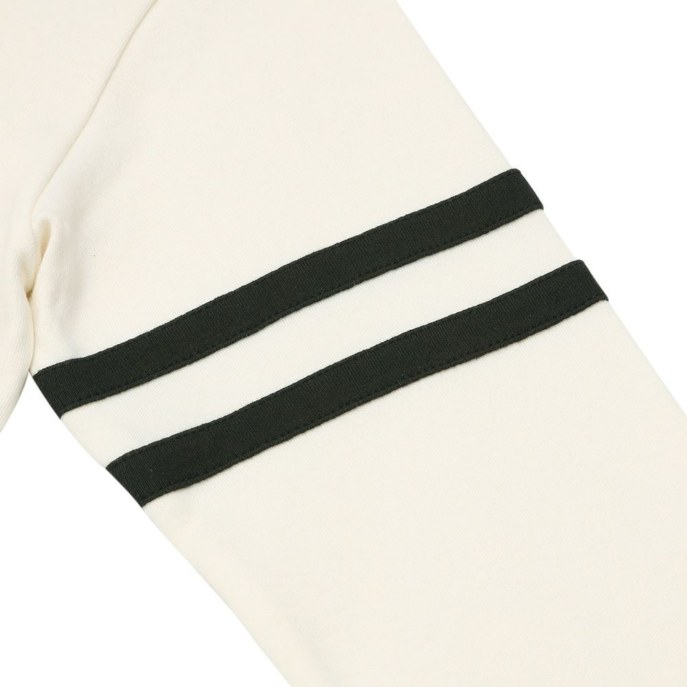 子供服 男の子 子ども服 こども服 キッズ ジュニア 綿100％ ロンT 長そで バイク ロゴ フロッキー プリント オフホワイト(11) デザインポイント2