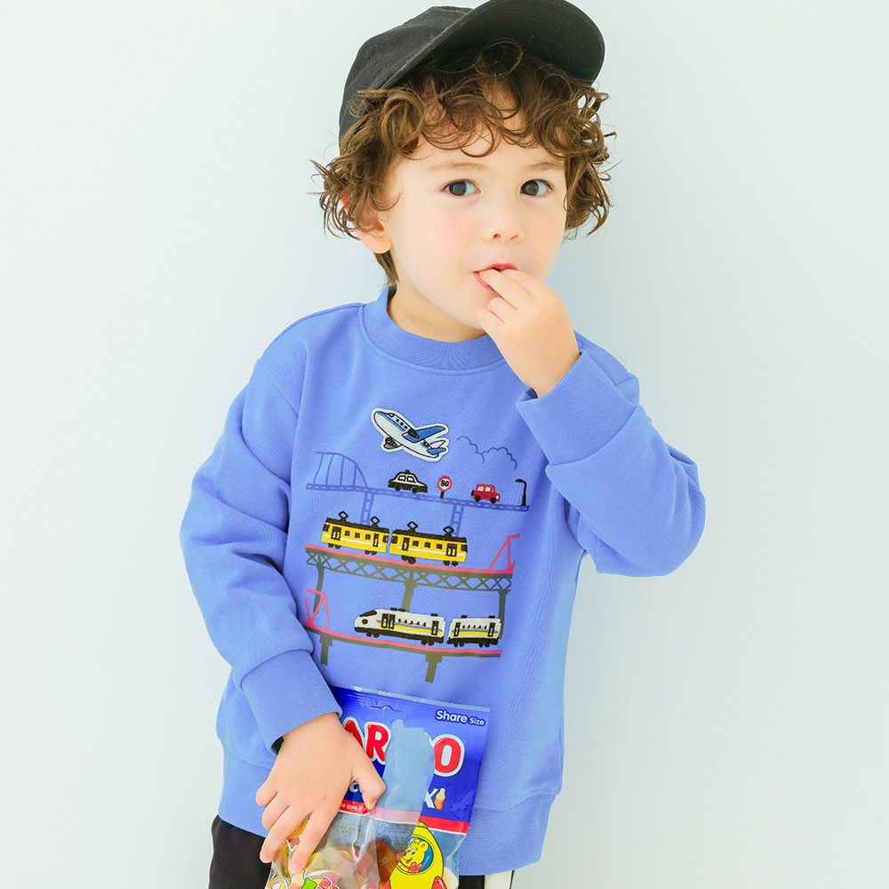 ベビー服 男の子 電車 飛行機 乗り物ワッペン 車刺繍 裏毛トレーナー