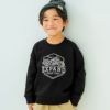 子供服 男の子 バイク ロゴ 乗り物刺繍 ドロップ袖 裏毛トレーナー