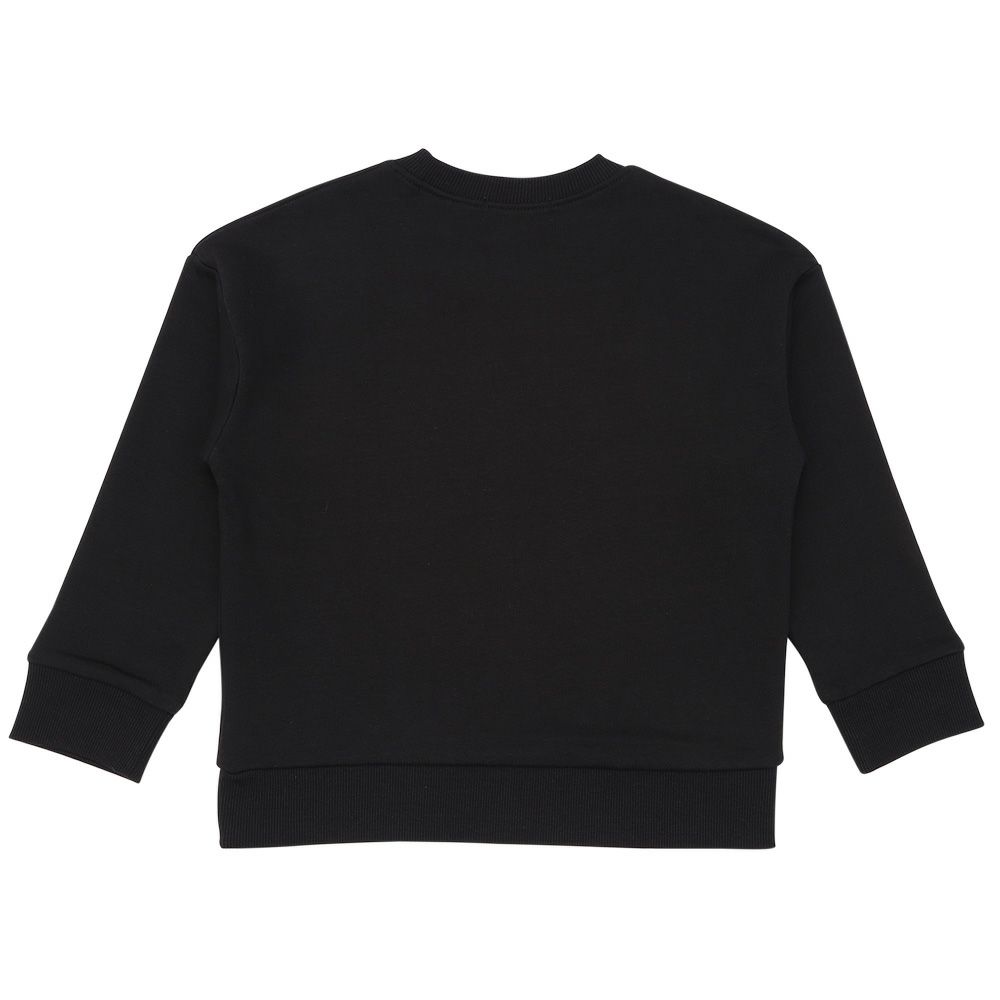 子供服 男の子 バイク ロゴ 乗り物刺繍 ドロップ袖 裏毛トレーナー ブラック(00) 背面