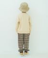 子供服 男の子 バイク ロゴ 乗り物刺繍 ドロップ袖 裏毛トレーナー ベージュ(51) モデル画像3