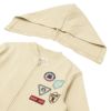 子供服 男の子 ツイルニット ロゴワッペン フード取り外し可能 ジップアップジャケット ベージュ(51) デザインポイント1