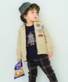 子供服 男の子 ツイルニット ロゴワッペン フード取り外し可能 ジップアップジャケット ベージュ(51) モデル画像アップ