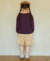 ベビー服 女の子 花柄 コーデュロイ 裏地付き キュロットパンツ アイボリー(12) モデル画像2