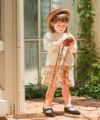 ベビー服 女の子 花柄 コーデュロイ 裏地付き キュロットパンツ アイボリー(12) モデル画像4