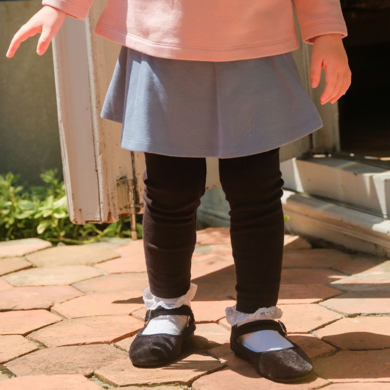 ベビー服 女の子 音符刺繍 10分丈スカッツ