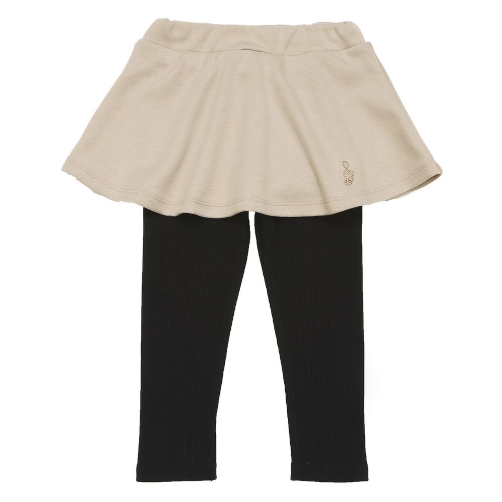 ベビー服 女の子 音符刺繍 10分丈スカッツ ベージュ(51) 正面